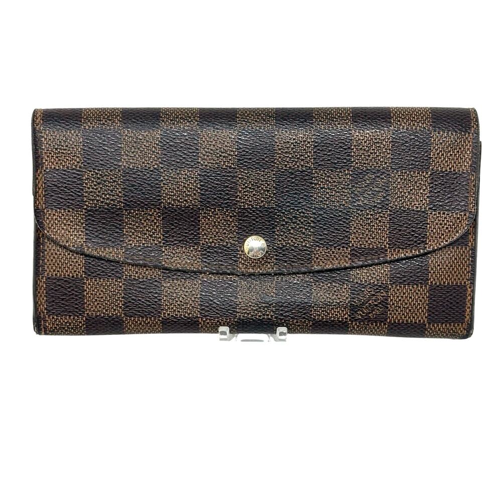 Louis Vuitton LV Damier Ebene Emilie Long Wallet